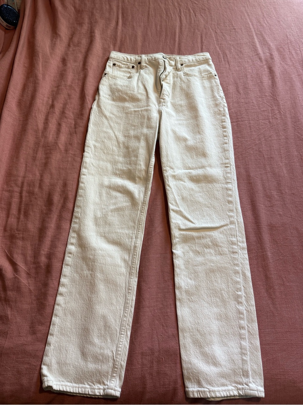 Abercrombie & Fitch Cream Straight-Leg Jeans